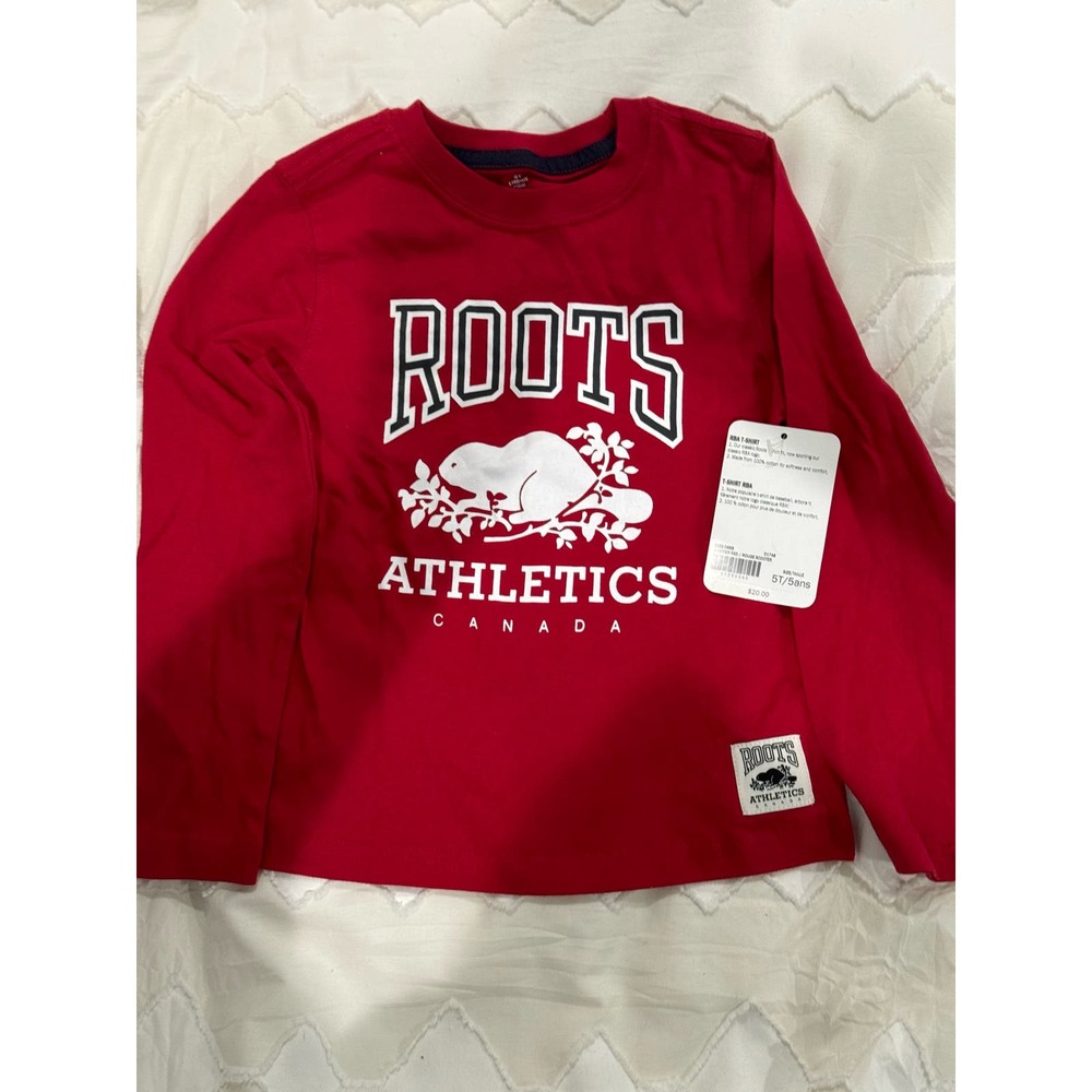 New With Tags! Roots Canada long sleep red tee